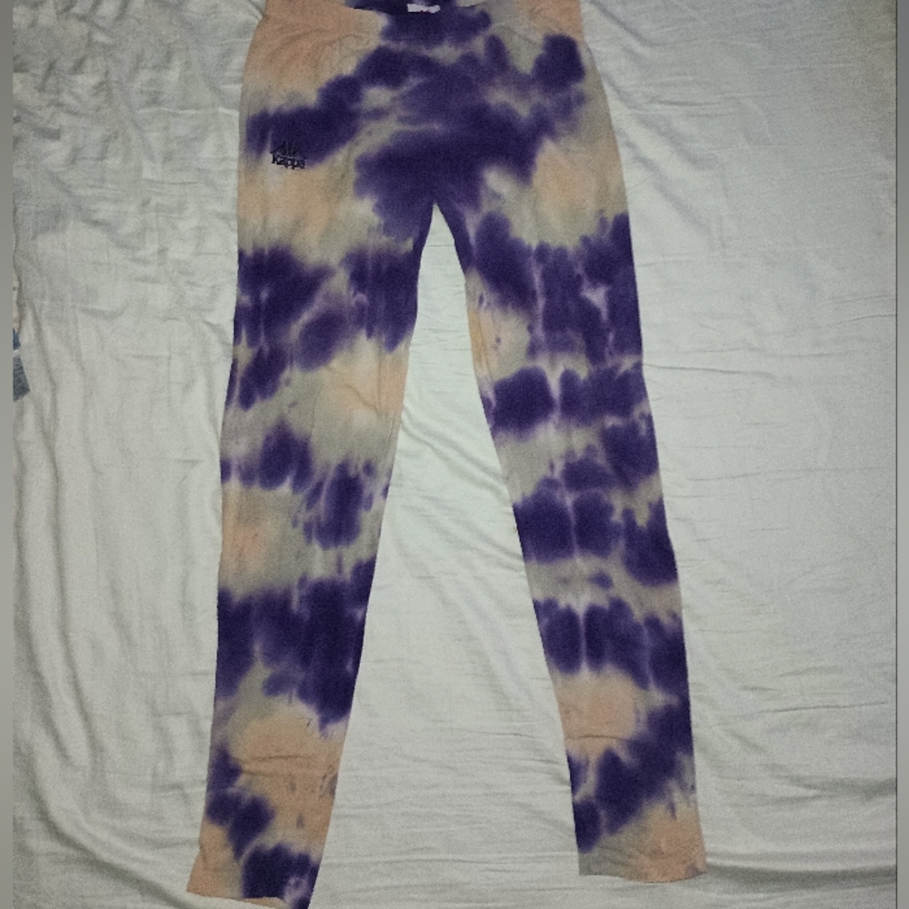 Kappa Tie-Dye Leggings - Purple and Cream